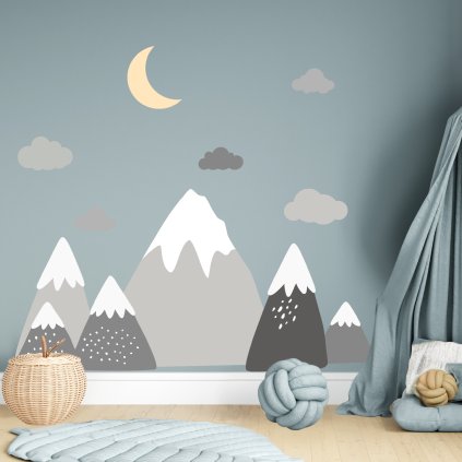 samolepky hory s ledovcem sede3