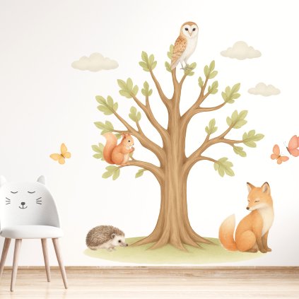 samolepky zviratka a strom1