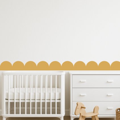 Obloučky - přelepitelné dekorativní lemovací samolepky na zeď