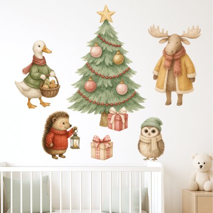samolepky zviratka u vanocniho stromecku2