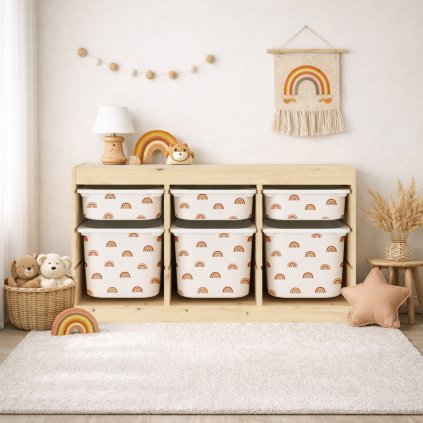 Boho duhy - samolepky na boxy IKEA TROFAST