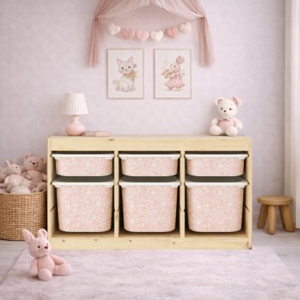 Jemné kytičky - samolepky na boxy IKEA TROFAST