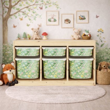 Louka zelená - samolepky na boxy IKEA TROFAST