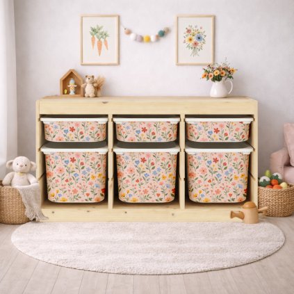 Luční kvítí - samolepky na boxy IKEA TROFAST