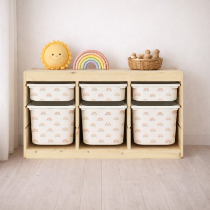 Pastelové duhy - samolepky na boxy IKEA TROFAST