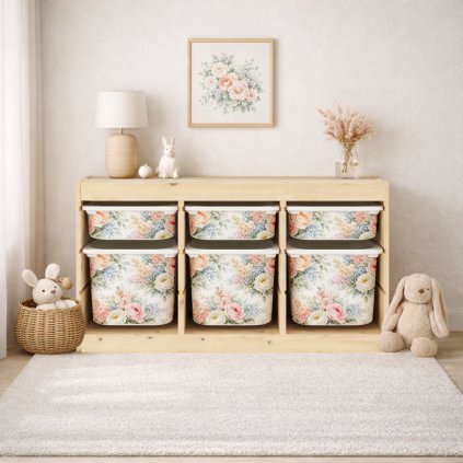 Pivoňky - samolepky na boxy IKEA TROFAST