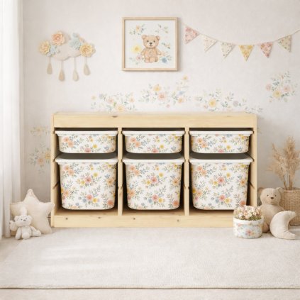 Romantické kytičky - samolepky na boxy IKEA TROFAST