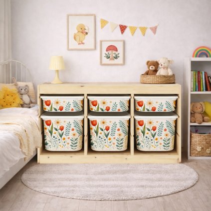 Tulipány - samolepky na boxy IKEA TROFAST