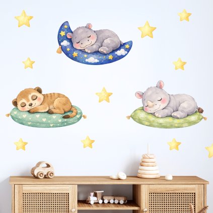 samolepky zviratka na polstarcich modro zelena3