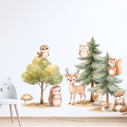 samolepky les se zviratky1