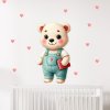 Medvídek s knížkou - dětská samolepka na zeď