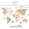 Mapa světa se zvířátky - boho - dětské samolepky na zeď