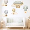 Horkovzdušné balony a vzducholoď - přelepitelné samolepky na zeď