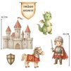 Rytíř a jeho království - dětské přelepitelné samolepky na zeď
