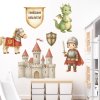 Rytíř a jeho království - dětské přelepitelné samolepky na zeď