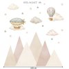 Hory s balony - boho - textilní samolepky pro děti