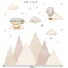 Hory s balony - boho - textilní samolepky pro děti