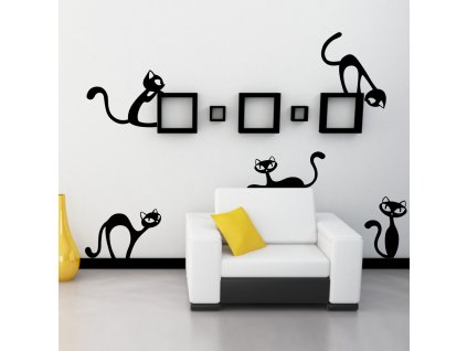 Samolepky na zeď - Nezbedné kočky