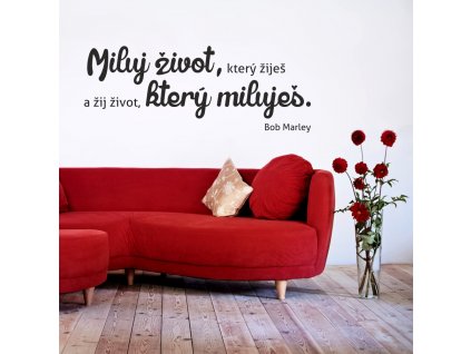 Samolepky na zeď - nápis Miluj Život