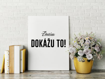 Obraz na plátně na zeď - český motivační citát Dokážu to