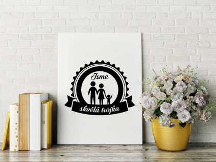 Obraz na plátně na zeď - český nápis Skvělá trojka chlapec