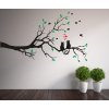 Samolepky na zeď - Větev a zamilované kočky