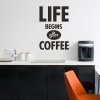 Samolepky na zeď - Life begins after coffee