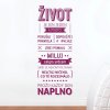 Samolepka na zeď český citát s nápisem život