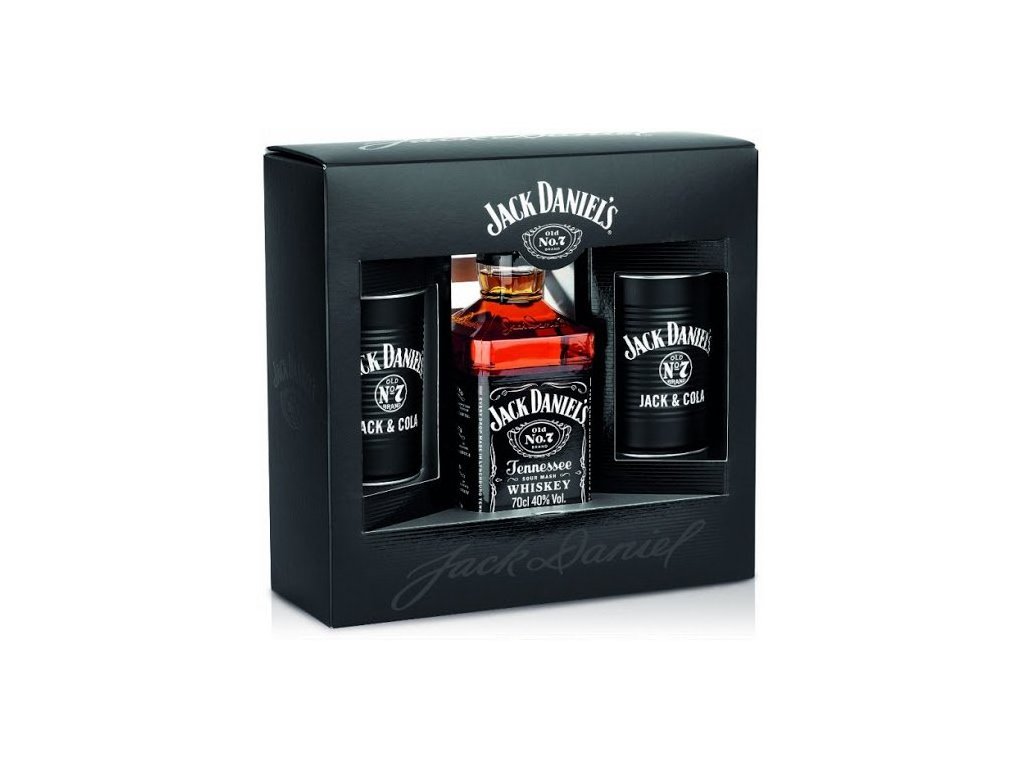 Jack Daniels + 2 poháre plech 40% 0,7l