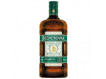 Becherovka nefiltrovane 38% 0,5l (čistá fľaša)