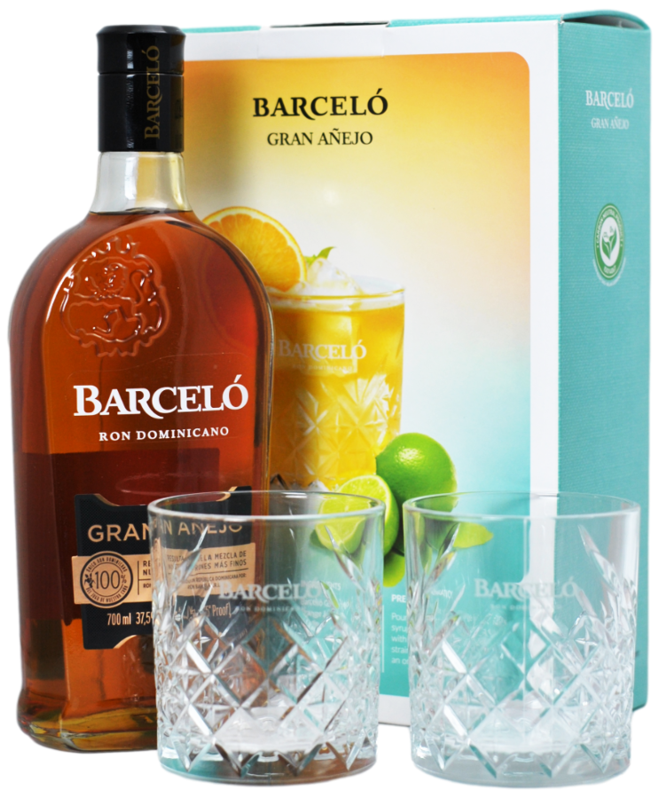 Barcelo Barceló Gran Añejo + 2 Poháre 37,5% 0,7L