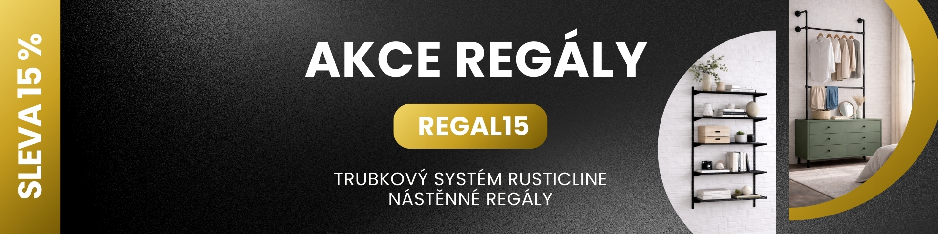 AKCE BŘEZEN - Nástěnné regály, Rustica
