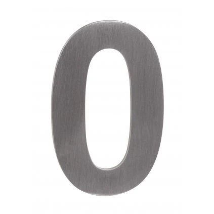 Číslo 0, výška 50mm, nerez, samolepiace