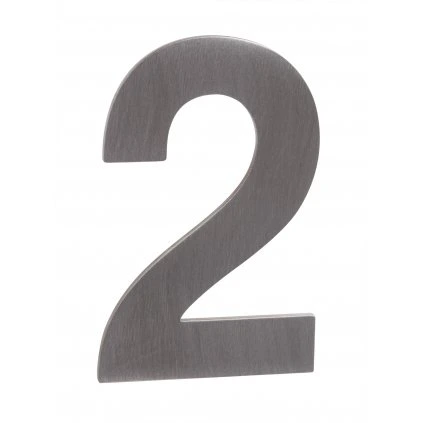 Číslo 2, výška 50mm, nerez, samolepiace