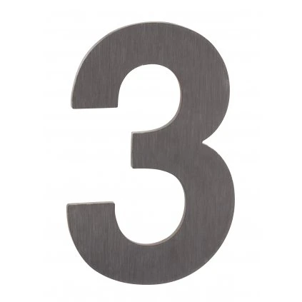 Číslo 3, výška 50mm, nerez, samolepiace