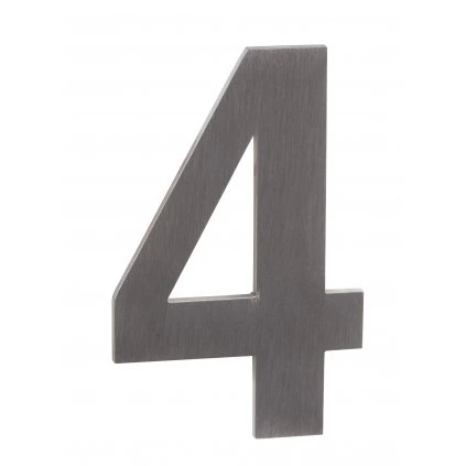 Číslo 4, výška 50mm, nerez, samolepiace