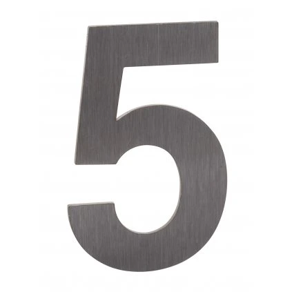 Číslo 5, výška 50mm, nerez, samolepiace