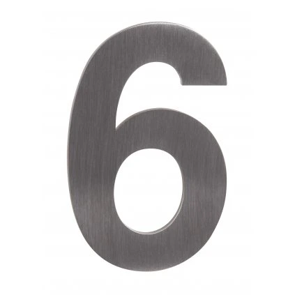 Číslo 6, výška 50mm, nerez, samolepiace