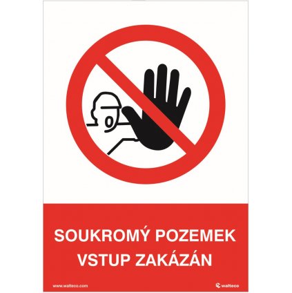 Soukromý pozemek vstup zakázán, 148x210mm, formát A5, samolepka
