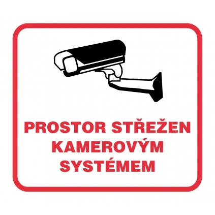 Priestor strážený kamerovým systémom 90x90mm, samolepka
