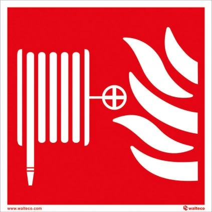 Požiarna hadica, 150x150mm, samolepka