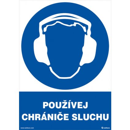 Používej chrániče sluchu 210x297mm, formát A4, samolepka