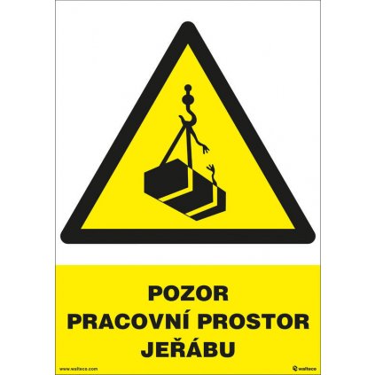 Pozor - pracovní prostor jeřábu 210x297mm, formát A4, plastová tabulka