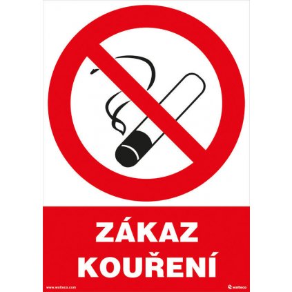 Zákaz kouření 210x297mm, formát A4, samolepicí, 10 ks