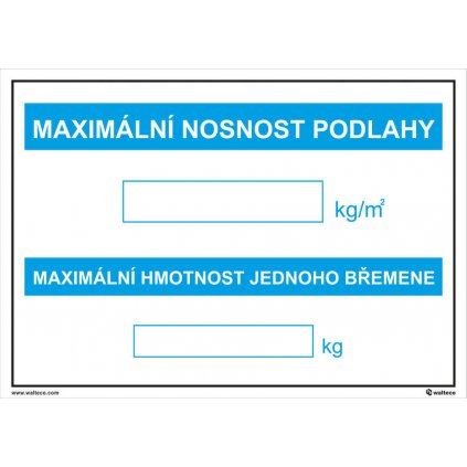 Maximální nosnost podlahy 297x210mm, formát A4, samolepka, 10 ks