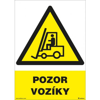 Pozor - vozíky 210x297mm, formát A4, samolepka