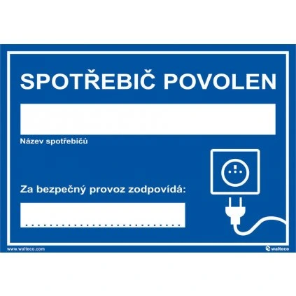 Spotrebič povolený, 210x148mm, samolepka
