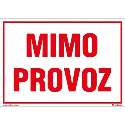 Mimo prevádzky, 210x148mm, formát A5, plastová tabuľka 2 mm