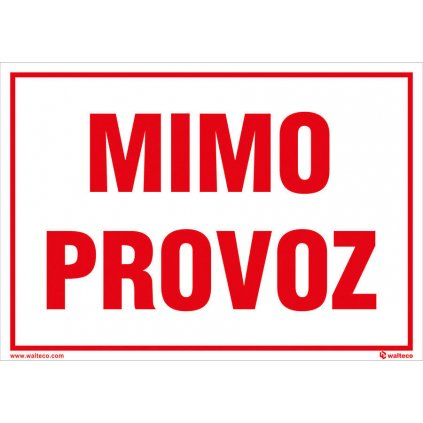 Mimo provoz, 210x148mm, formát A5, plastová tabulka 2 mm