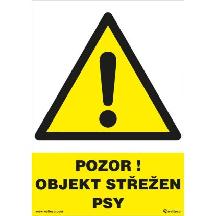 Pozor objekt střežen psy 148x210mm, formát A5, plastová tabulka